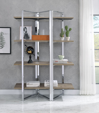Libby Chrome Finish Bookshelf