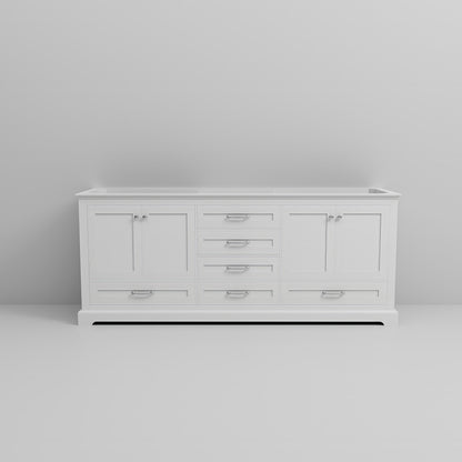 White Double Bath Vanity - 80" Wide Storage Cabinet
