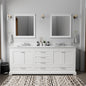 White Double Bath Vanity 80 in. W x 22 in. D
