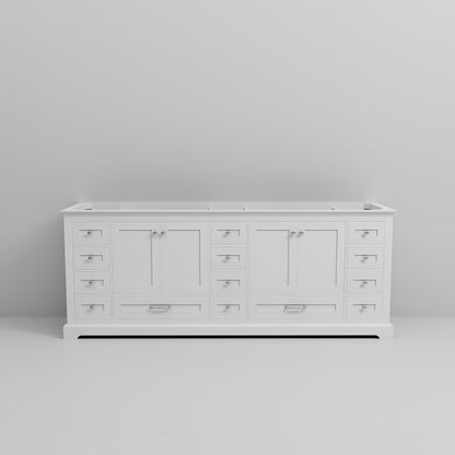 White Double Bath Vanity - 84" Wide Storage Cabinet