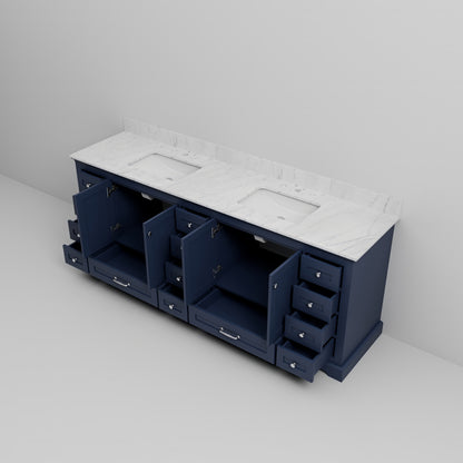 Navy Blue Double Bathroom Vanity - 84 Inch Wide