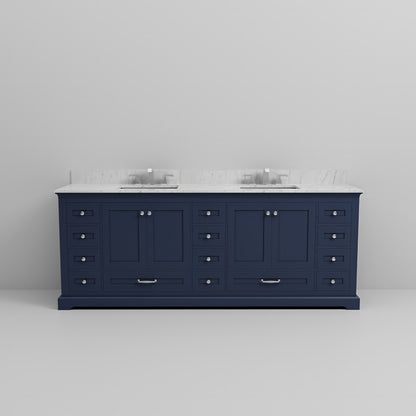 Navy Blue Double Bathroom Vanity with Marble Top