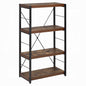 Industrial Style 1pc Bookshelf Black Metal Frame Wooden Weathered Oak Finish Home Office Furniture
