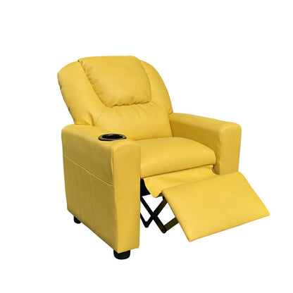 Yellow PU Leather Kids Recliner Chair - 23" Wide