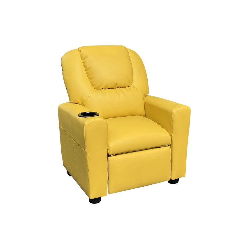 Yellow PU Leather Kids Recliner Chair - 23" Wide