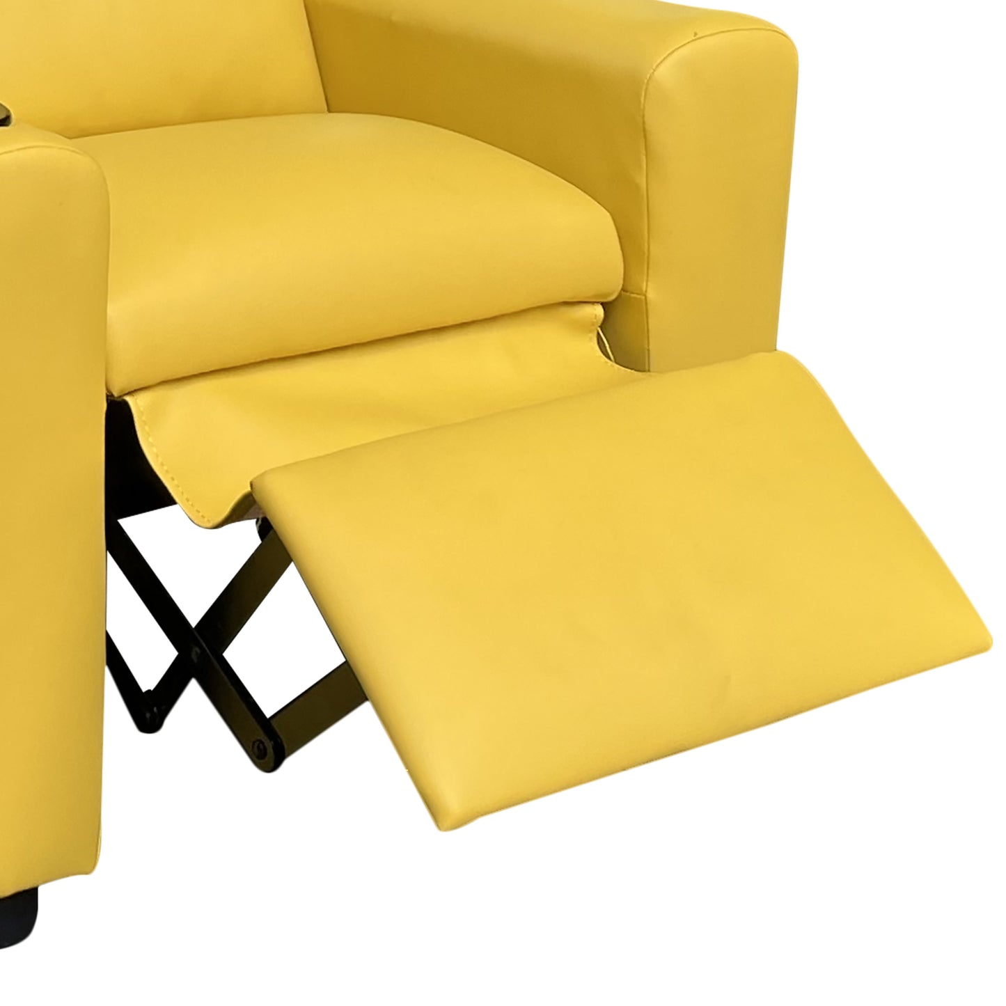 Yellow PU Leather Kids Recliner Chair - 23" Wide