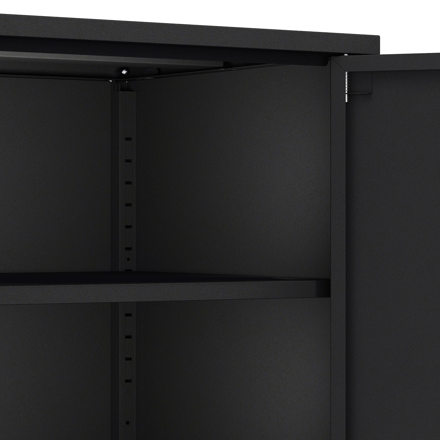 Black Steel Accent Cabinet - 23.6" Storage Unit