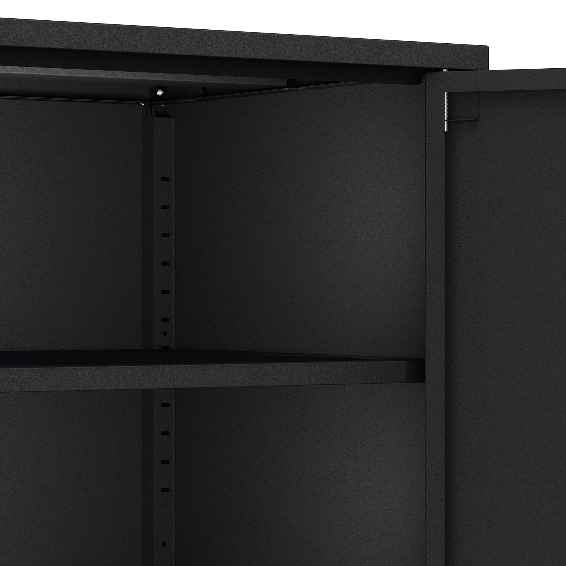 Black Steel Accent Cabinet - 23.6" Storage Unit