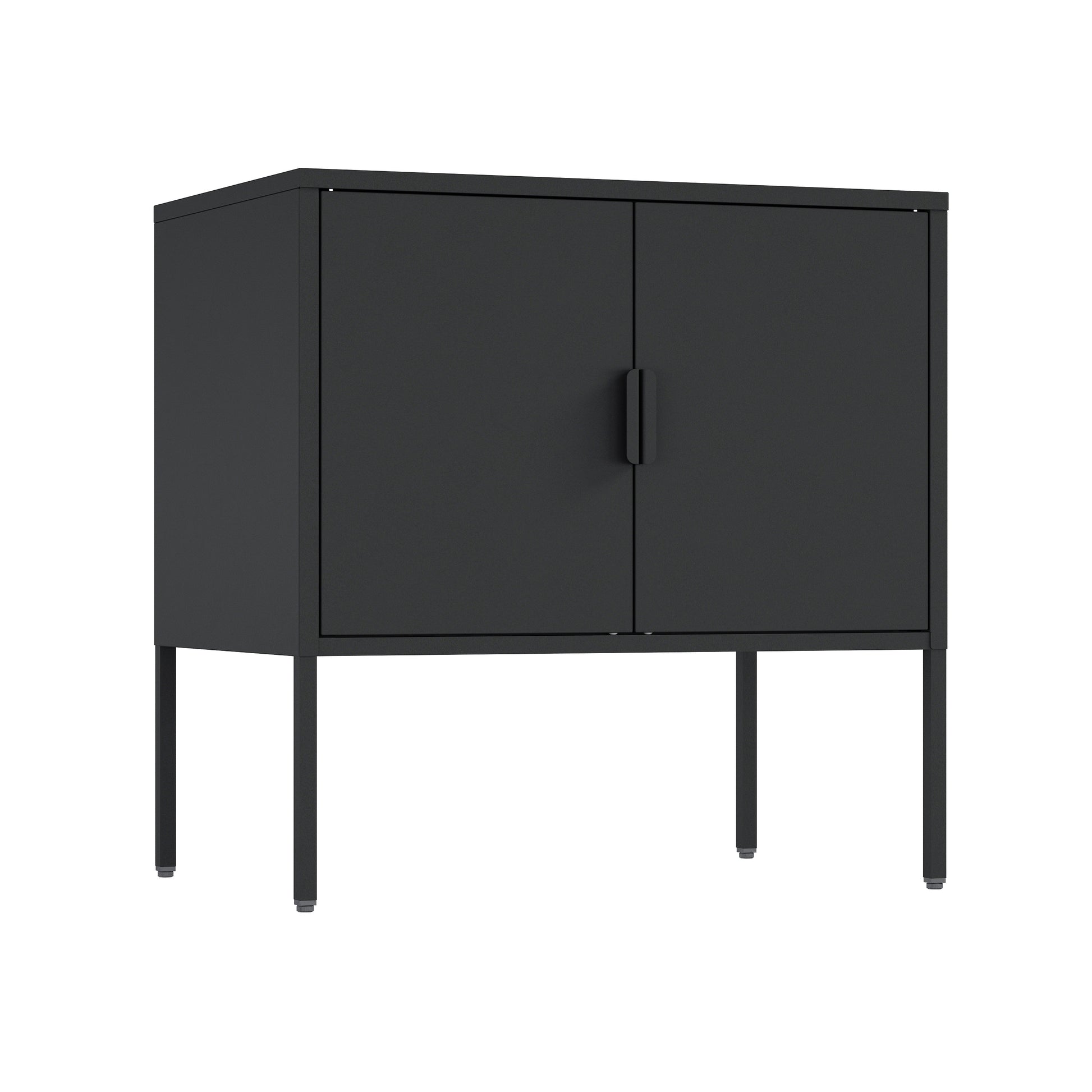 Black Steel Accent Cabinet - 23.6" Storage Unit