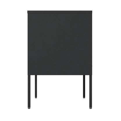 Black Steel Accent Cabinet - 23.6" Storage Unit