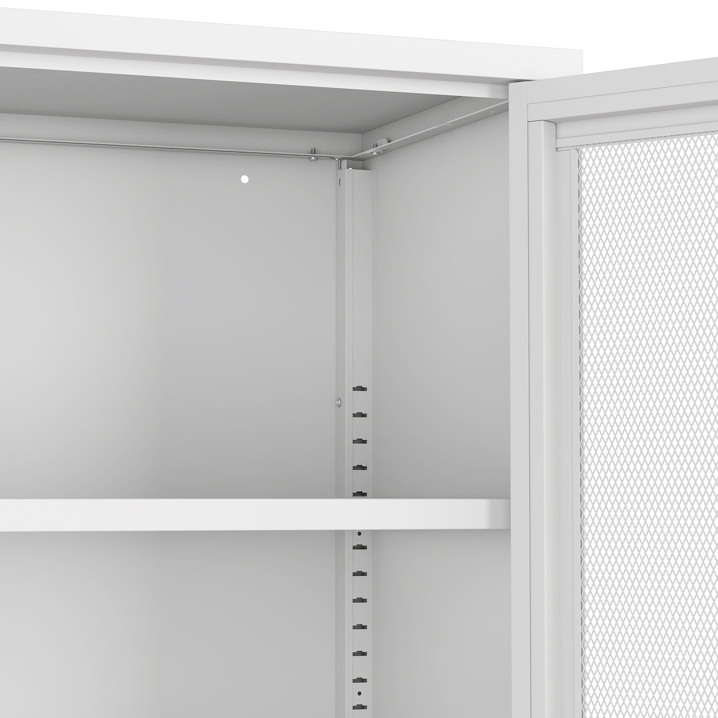 White Steel Accent Cabinet - 31.5" Storage Unit