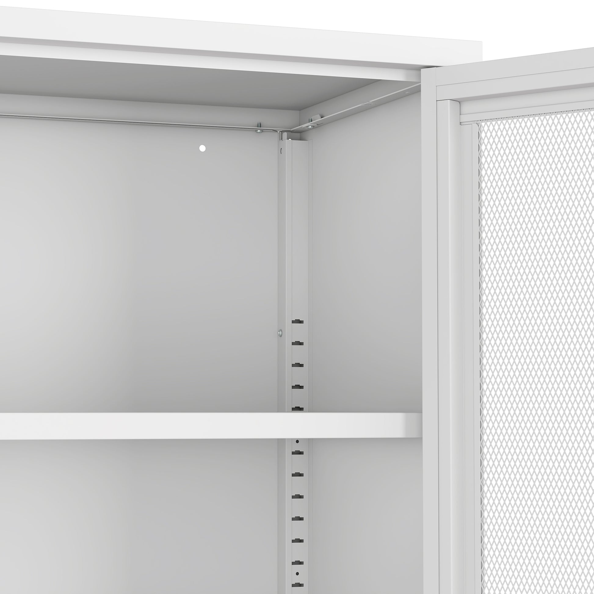 White Steel Accent Cabinet - 31.5" Storage Unit