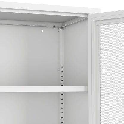 White Steel Accent Cabinet - 31.5" Storage Unit