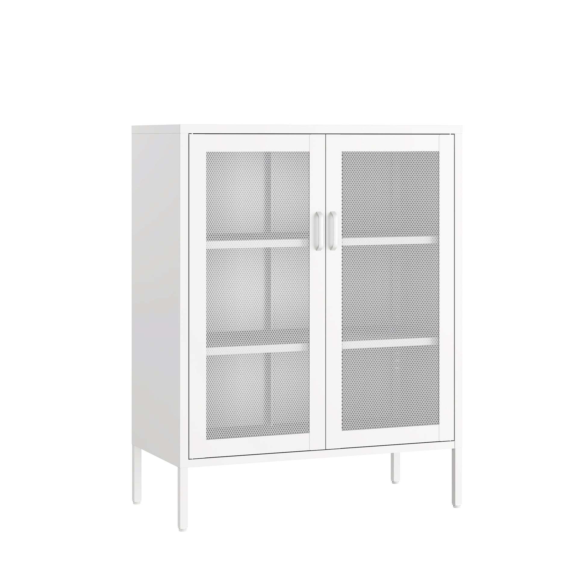 White Steel Accent Cabinet - 31.5" Storage Unit
