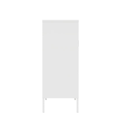 White Steel Accent Cabinet - 31.5" Storage Unit