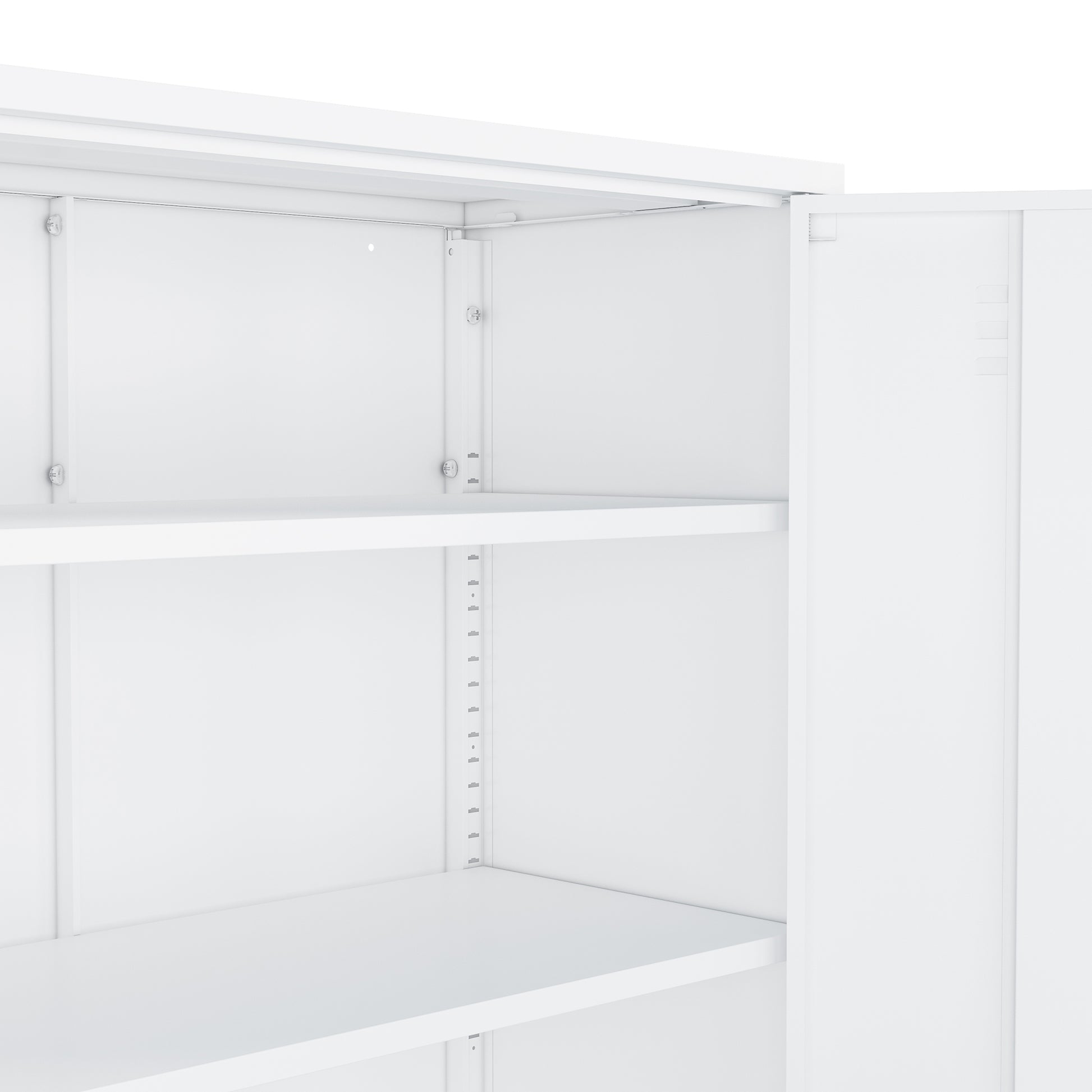 White Steel Accent Cabinet - 31.5" Storage Cabinet