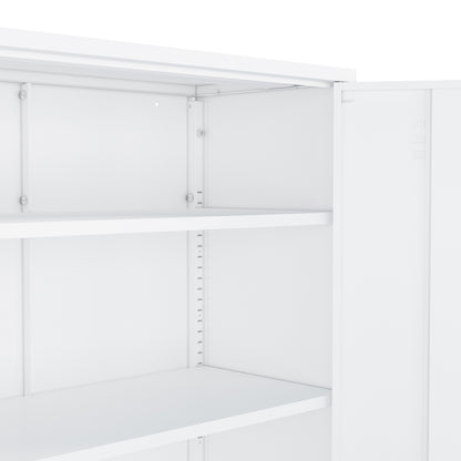 White Steel Accent Cabinet - 31.5" Storage Cabinet