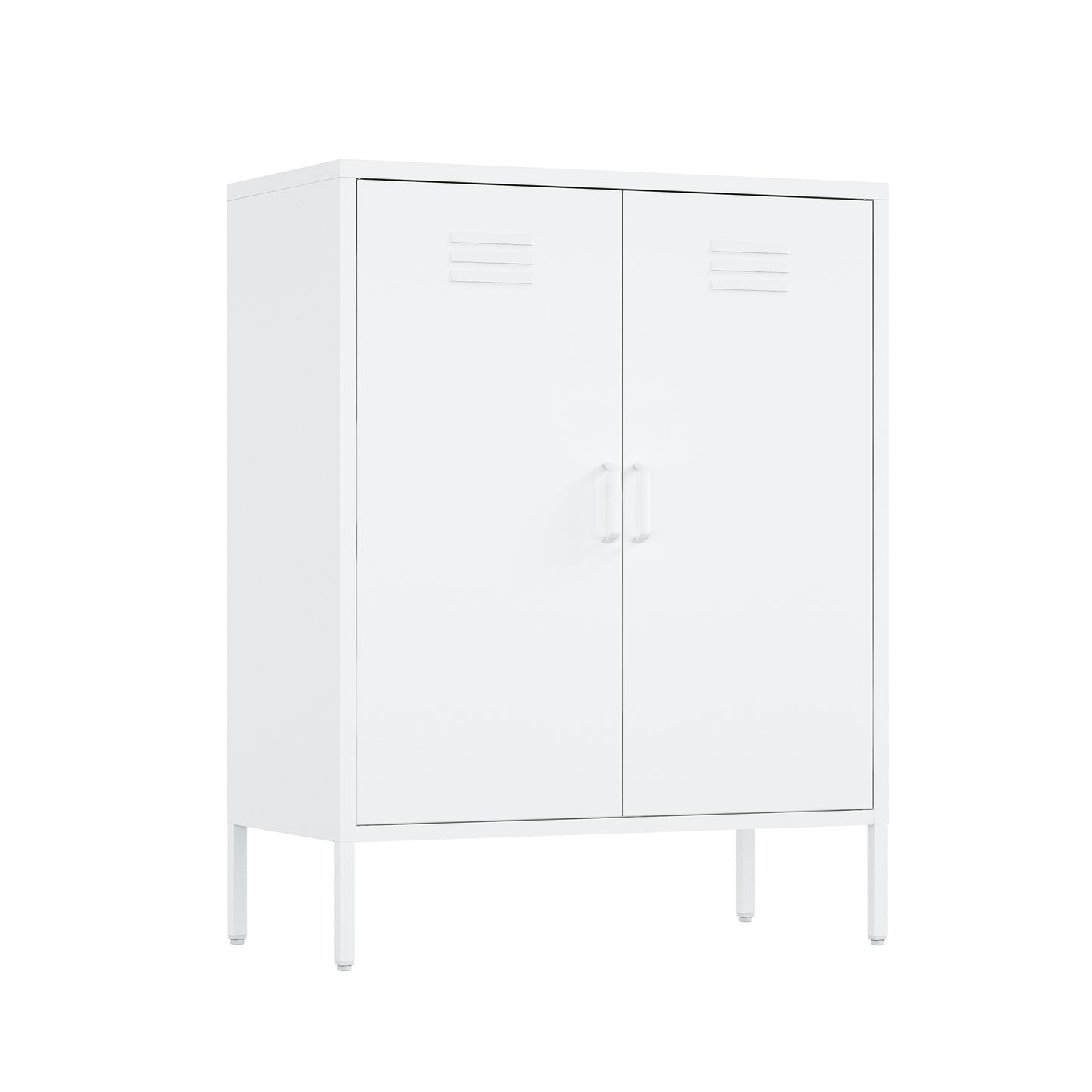 White Steel Accent Cabinet - 31.5" Storage Cabinet
