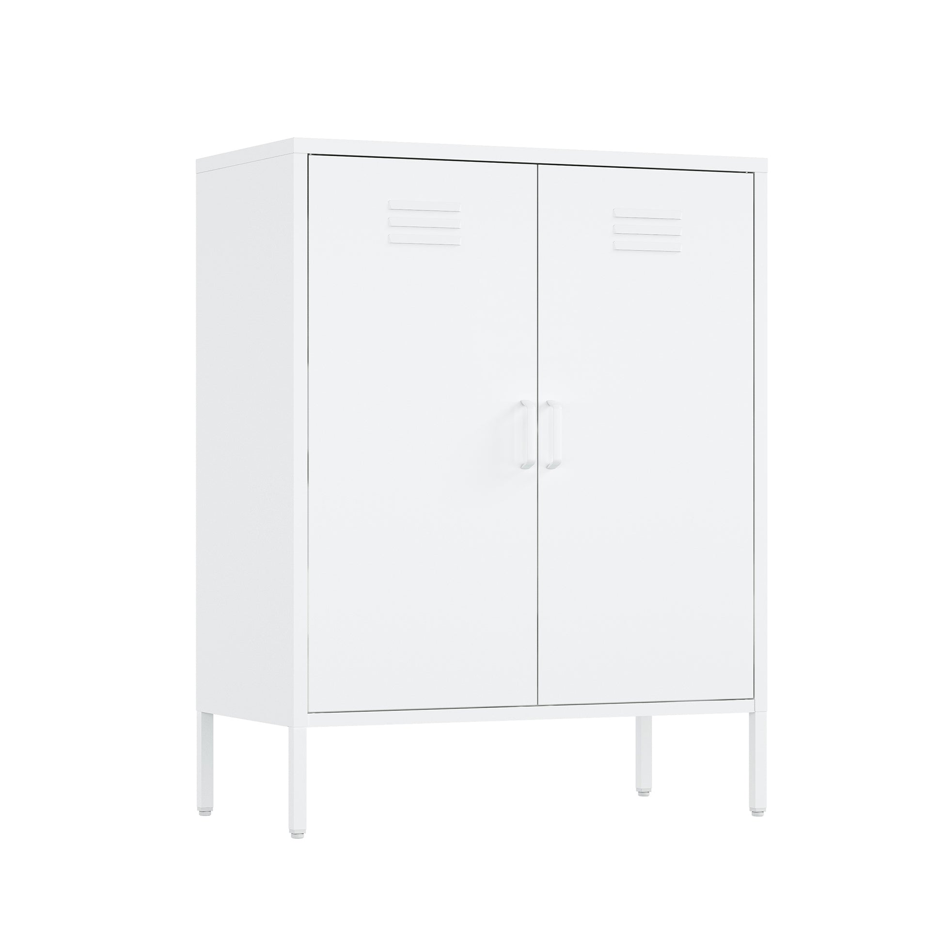 White Steel Accent Cabinet - 31.5" Storage Cabinet