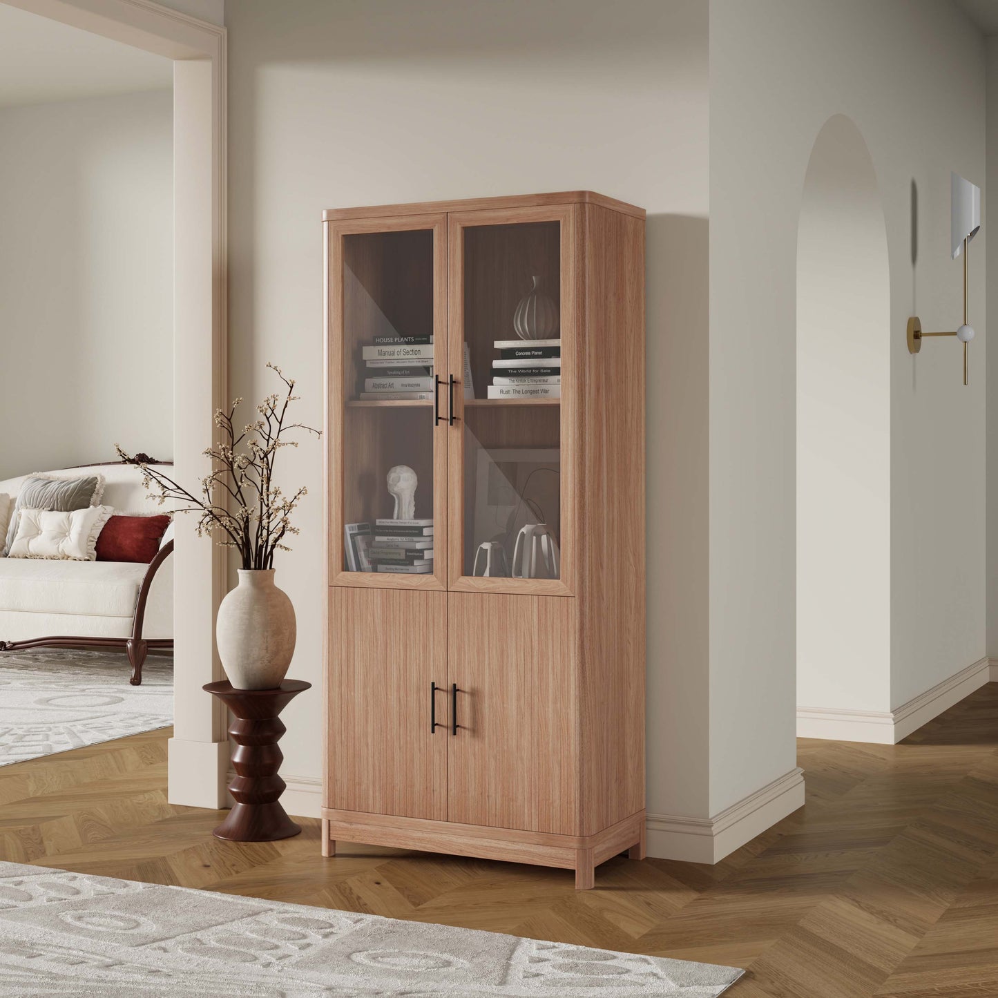 31" Maple Engineered Wood Bookcase Cabinet - Home Office Storage