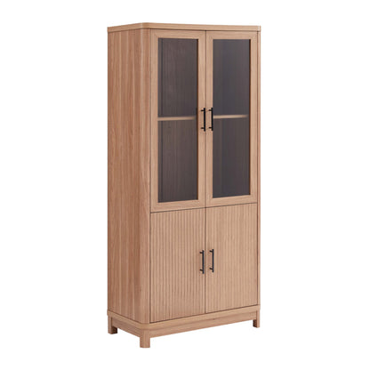 31" Maple Engineered Wood Bookcase Cabinet - Home Office Storage