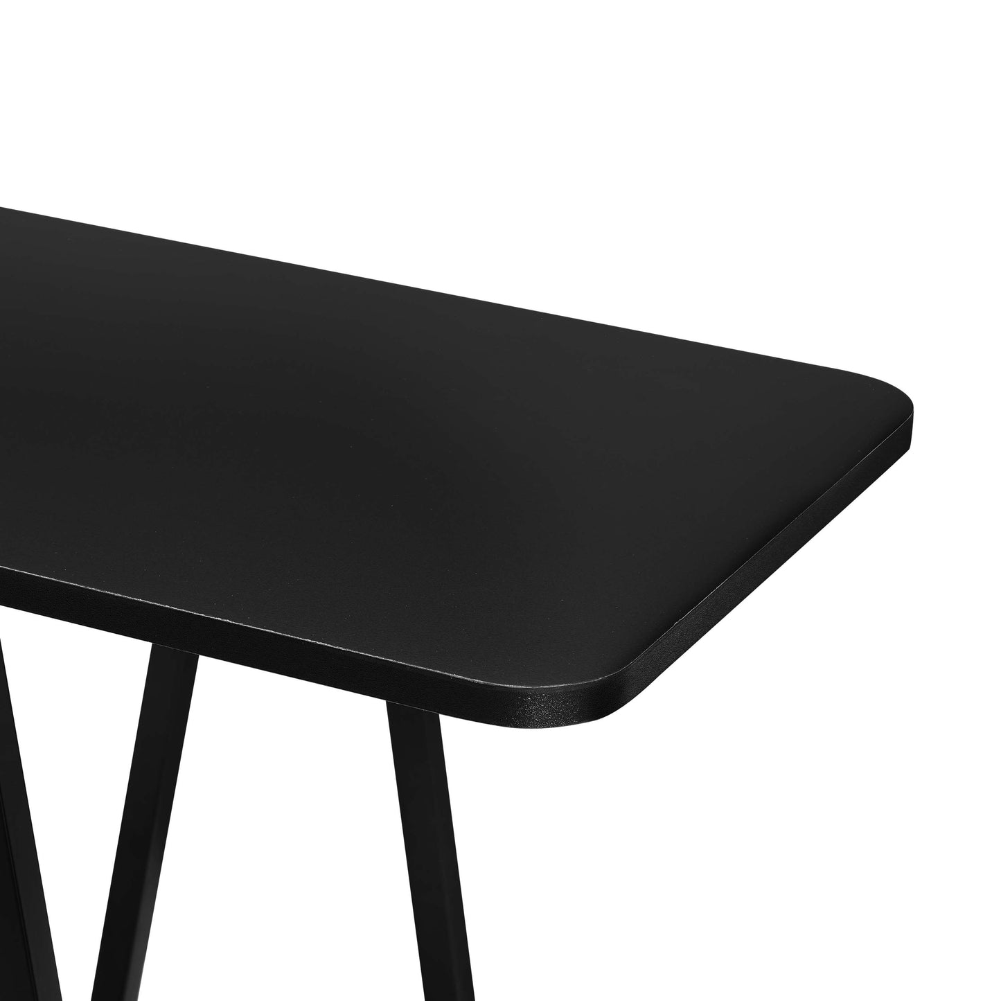 Black MDF Console Table - 47" Long Storage Shelf