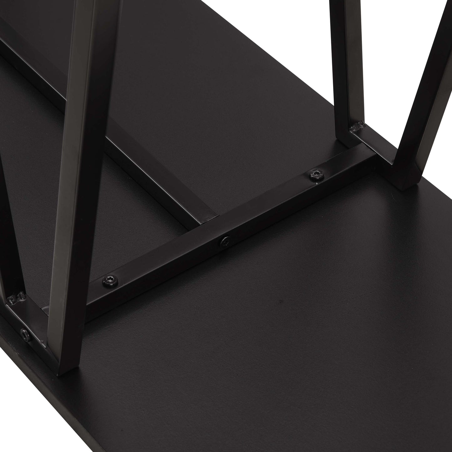 Black MDF Console Table - 47" Long Storage Shelf