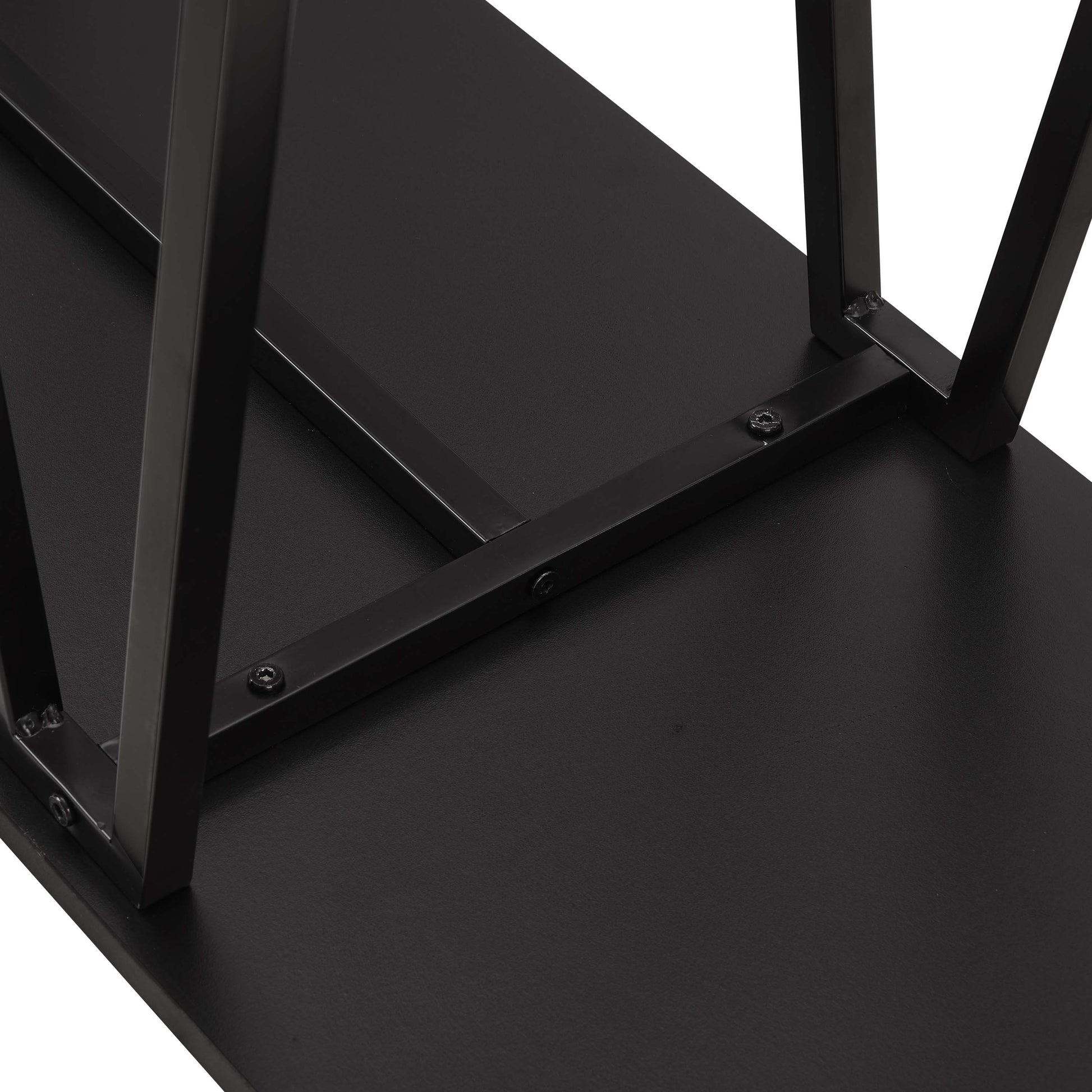 Black MDF Console Table - 47" Long Storage Shelf