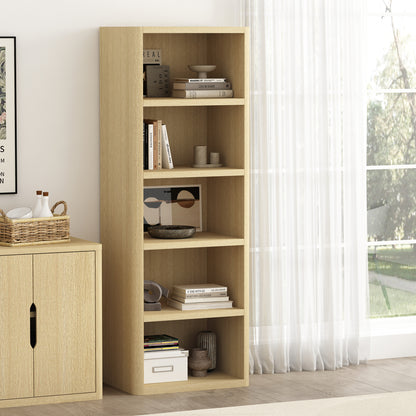 Oak Open Bookcase - 28" Length Display Shelving for Living Room