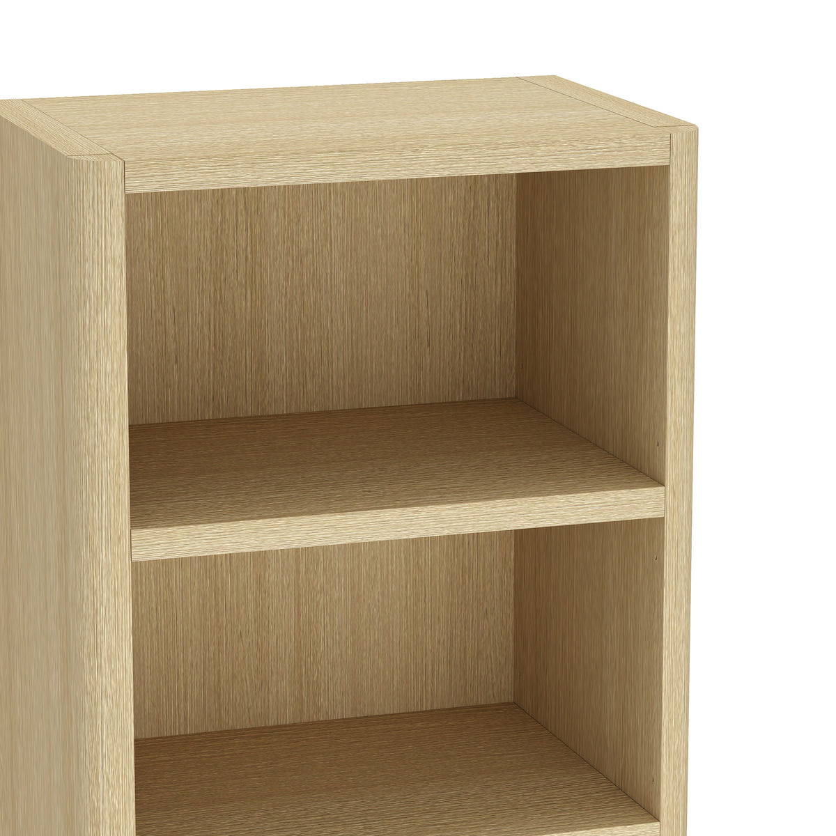 Oak Open Bookcase - 28" Length Display Shelving for Living Room