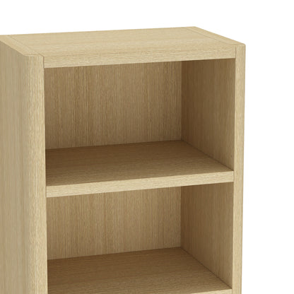 Oak Open Bookcase - 28" Length Display Shelving for Living Room