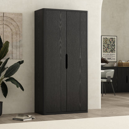Black Bookcase Cabinet - 38" Storage Shelf