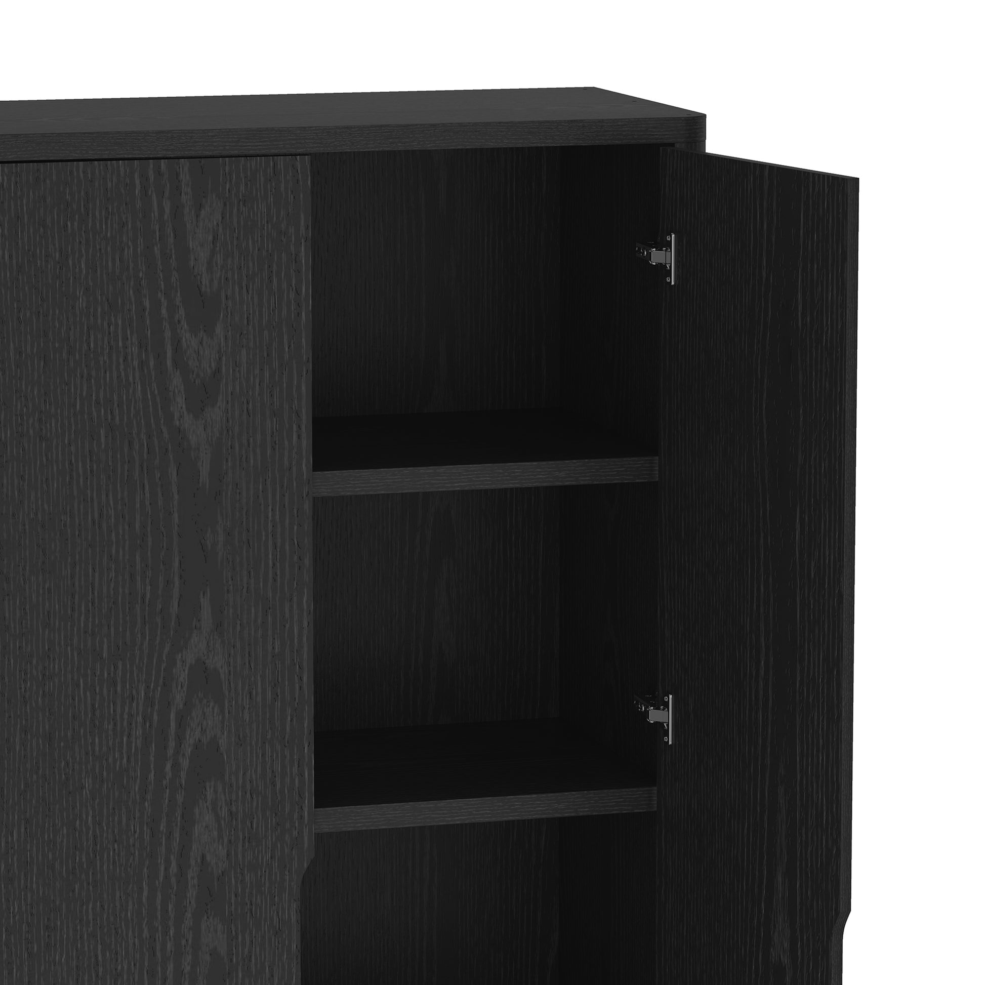 Black Bookcase Cabinet - 38" Storage Shelf
