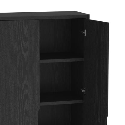 Black Bookcase Cabinet - 38" Storage Shelf