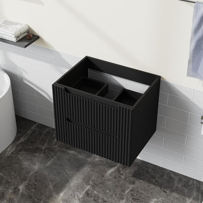 Black MDF Bathroom Vanity Cabinet - 23.6" Floating Storage
