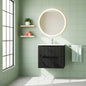 Goodyo 24" Floating Bathroom Vanity Cabinet Wall-Mounted Bathroom Vanity in Black, Sink Basin Not Included