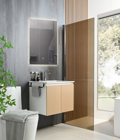 Goodyo 24" Wall-Mount Bathroom Vanity - White & Yellow Storage Combo