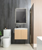 Goodyo 24" Wall-mount Bathroom Sink Vanity Floating Storage Cabinet Combo w/ Black Towel Rack, White & Yellow
