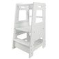 ECOMEX Toddler Standing Tower for Kitchen, Step Stool for Kid's Adjustable Height Learning Stool, Removable Anti-Drop Safety Rail Stool for Bedroom, Bathroom, White