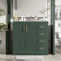 36'' Bathroom Vanity with Ceramic Sink Combo, Solid Wood Frame Bathroom Storage Cabinet, Freestanding Vanity Set with 3 Drawers& Soft Closing Doors