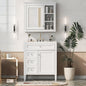 30'' Bathroom Vanity with Top Sink, Modern Bathroom Storage Cabinet with 2 Drawers and a Tip-out Drawer,  Freestanding Vanity Set with Mirror Cabinet, Single Sink Bathroom Vanity