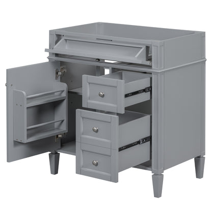 30'' Bathroom Vanity without Top Sink, Modern Bathroom Storage Cabinet with 2 Drawers and a Tip-out Drawer (NOT INCLUDE BASIN)