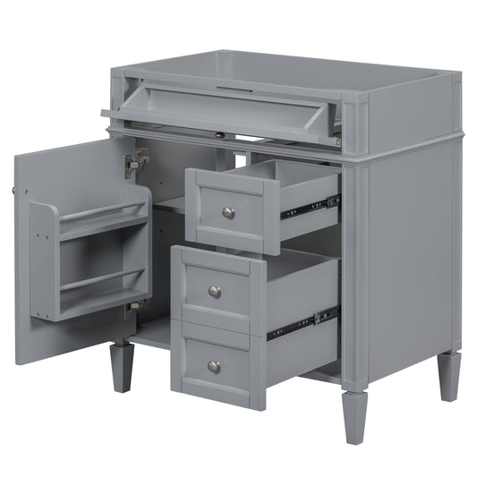30'' Bathroom Vanity without Top Sink, Modern Bathroom Storage Cabinet with 2 Drawers and a Tip-out Drawer (NOT INCLUDE BASIN)