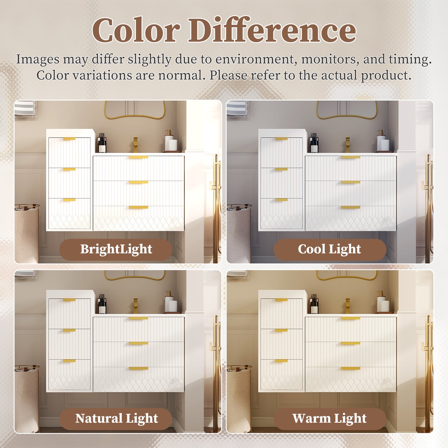 White Wall Mounted Bathroom Cabinet - Storage & Sink Combo