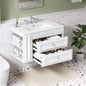 30'' Wall Mounted Bathroom Vanity, Floating Bathroom Storage Cabinet with 2 Drawers, 3 Holes Single Ceramic Sink, Modern Cabinet.