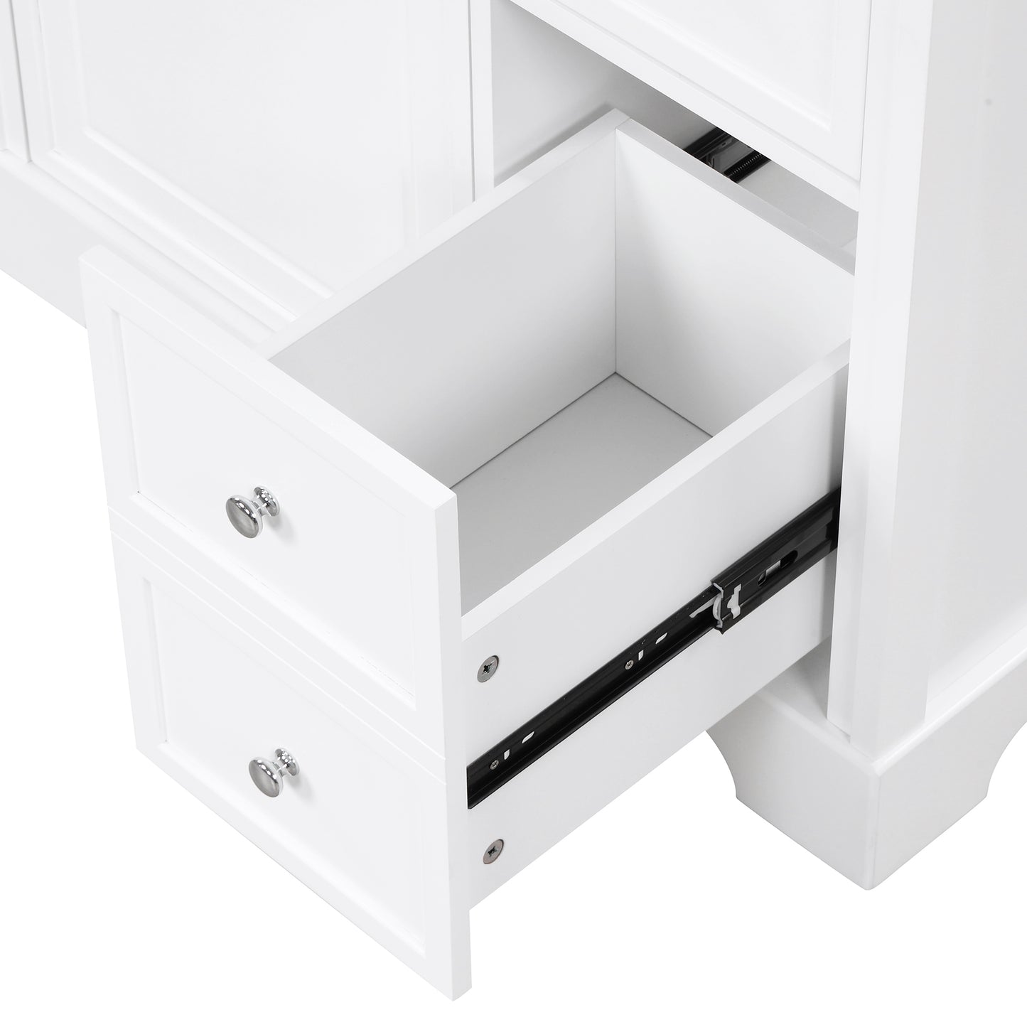 30" White Bathroom Vanity with Sink & Storage