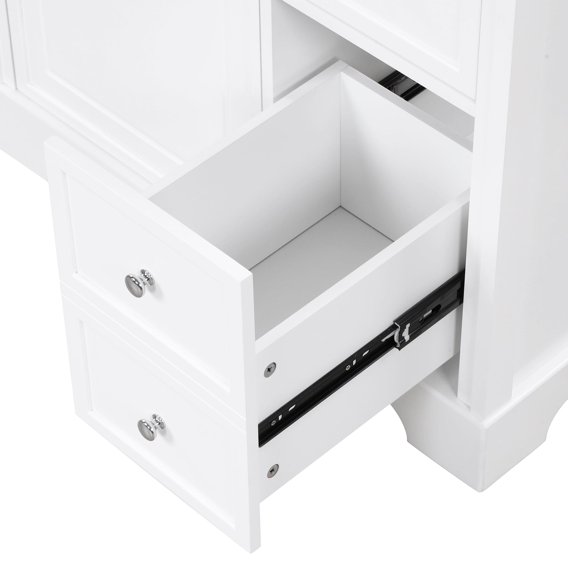 30" White Bathroom Vanity with Sink & Storage