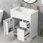 30" Bathroom Vanity with Sink Top, Bathroom Vanity Cabinet with Door and Two Drawers, MDF Boards, Solid Wood, One Package, White (Old Sku:N725P198484K)