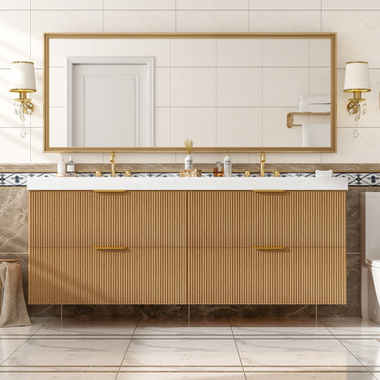 59.3 Inch Wood Bathroom Vanity with Double Sink