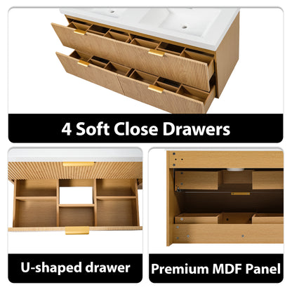 59.3 Inch Wood Bathroom Vanity with Double Sink